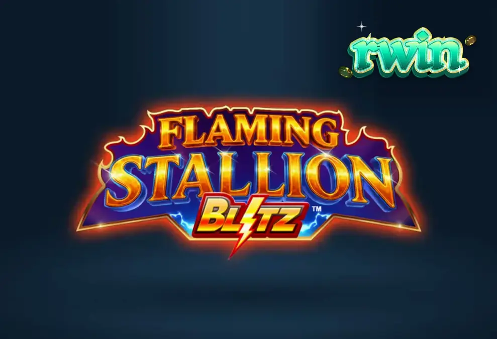 Giao diện trò chơi Flaming Stallion Blitz với chủ đề sa mạc rực lửa